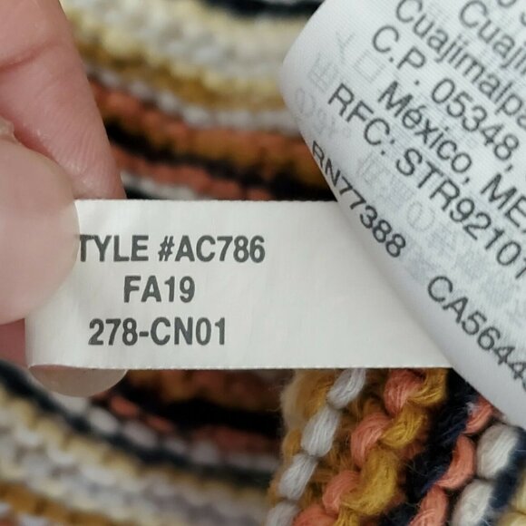 Madewell Sweater Womens Small Arden V-Neck Crop Pullover Striped Multicolor - Picture 8 of 11